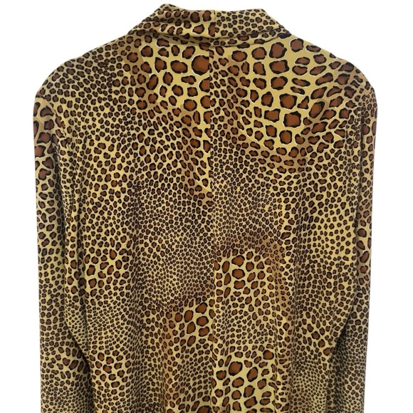 Norma Kamali Leopard Animal Print Side Ruched Midi Dress Jersey Comfort XXL - Picture 7 of 12